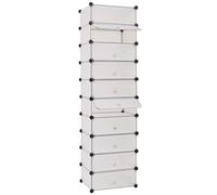 vidaXL Interlocking Shoe Organiser with 10 Compartments White Footwear Rack