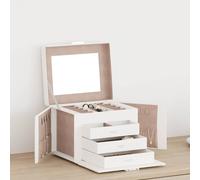 vidaXL Jewellery Box 4-Layer with Mirror Lockable White 22.5x17.5x16.5 cm