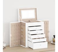 vidaXL Jewellery Box 6-Layer with Mirror Lockable White
