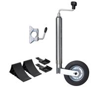 vidaXL Jockey Wheel 48 mm with 1 Split Clamp & Wheel Chocks Trailer Horse Box