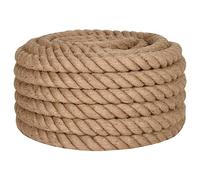"vidaXL Natural Jute Rope - 25m Long, 36mm Thick, Ideal for Crafting, Decorations, Gardening, Braided Jute Twine, Easy to Cuts"