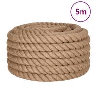 vidaXL 5m Long, 40mm Thick Natural Jute Rope - Versatile Art and Craft Material, Ideal for Decorations, Gardening and DIY Projects