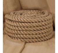 "vidaXL 100% Natural Jute Rope for Crafting, Wrapping, Decoration, Gardening - 50mm Thick, 5m Long"