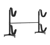 vidaXL Kayak Storage Rack - Steel Dual Kayak/SUP/Canoe Stand with Adjustable Height, Protective Padding - Black, 250x57x127.5 cm