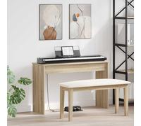 vidaXL Piano Stand Sonoma Oak 100 x 32 x 64 cm Wood Composite Modern Wooden Keyboard Stand for Your Living Room - Robust Companion for Instruments and Practice