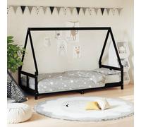 vidaXL Kids Bed Frame Black 80x200 cm Solid Wood Pine