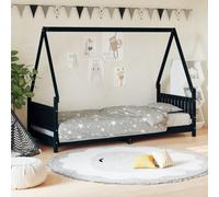 vidaXL Kids Bed Frame Black 80x200 cm Solid Wood Pine