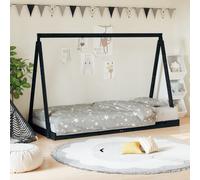 vidaXL Kids Bed Frame Black 90x190 cm Solid Wood Pine