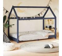 Vidaxl Kids Bed Frame Grey Solid Pine Wood 80X160 Cm