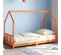 Kids Bed Frame Wooden Base Wax Brown 90x190 cm Solid Wood Pine vidaXL