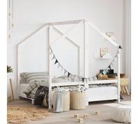 vidaXL Kids Bed Frame White 2x(70x140) cm Solid Wood Pine