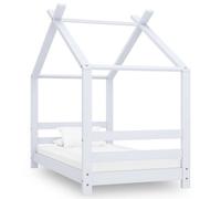Vidaxl Kids Bed Frame White Solid Pine Wood 70X140 Cm