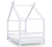 Vidaxl Kids Bed Frame White Solid Pine Wood 80X160 Cm
