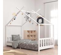 vidaXL Kids Bed Frame White Solid Pine Wood 90x200 cm, White