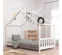 vidaXL Kids Bed Frame White Solid Pine Wood 90x200 cm