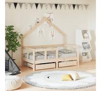 Kids Bed Frame with Drawers Bed Base Children's Bed Solid Wood Pine vidaXL
