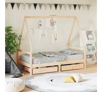 Kids Bed Frame with Drawers Bed Base Children's Bed Solid Wood Pine vidaXL