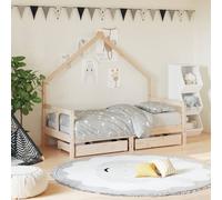 vidaXL Kids Bed Frame with Drawers 80x160 cm Solid Wood Pine