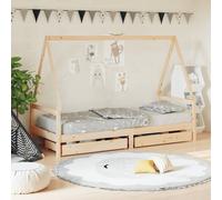 vidaXL Kids Bed Frame with Drawers 80x200 cm Solid Wood Pine