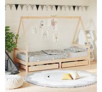 vidaXL Kids Bed Frame with Drawers 90x190 cm Solid Wood Pine