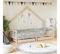 Kids Bed Frame with Drawers Bed Base Children's Bed Solid Wood Pine vidaXL