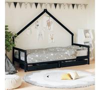 Kids Bed Frame with Drawers Bed Base Children's Bed Solid Wood Pine vidaXL
