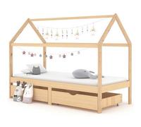 Vidaxl Kids Bed Frame With Drawers Solid Pine Wood 90X200 Cm