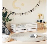 vidaXL Kids Bed Frame with Drawers White 70x140 cm Solid Wood Pine