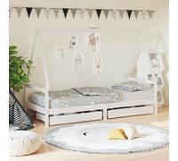 vidaXL Kids Bed Frame with Drawers White 80x200 cm Solid Wood Pine