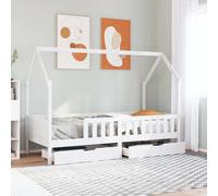 vidaXL Kids Bed Frame with Drawers without Mattress 90x200 cm Solid Wood