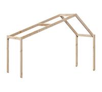 vidaXL Kids' Bed Roof Canopy Rooftop - Solid Pine Wood, Brown, 203x95.5x142 cm, Fits Children's Beds - Indoor Playhouse Decoration