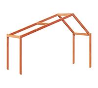vidaXL Kids' Bed Roof Canopy - Wax Brown, Solid Pine Wood, 203 x 95.5 x 142 cm, Fun Bedtime Add-On for Bedroom, Ages Under 6