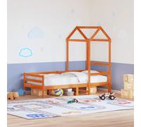 vidaXL Kids' Bed Roof Wax Brown 118x70x176.5 cm Solid Wood Pine