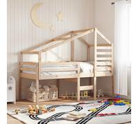 vidaXL Kids' Bed Roof Wax Brown 188x97x113 cm Solid Wood Pine
