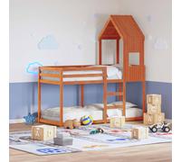 vidaXL Kids' Bed Roof Wax Brown 55x84x132 cm Solid Wood Pine