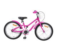 vidaXL Kids Bike 18'' for 5-7 Years Old Dark Pink, Classic Kids Bicycle, Adjustable Handlebars, Safe ChildrenS Bike, Single Gear Design, Easy Ride for Youngsters