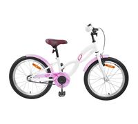 vidaXL Kids Bike 18'' for 5-7 Years Old White, Adventure Bike, Classic Design, Adjustable Handlebars, Kids Bicycle, Youth Cycle, Outdoor Fun, Pedal Gear for Children