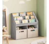 vidaXL Kids Bookshelf Grey Sonoma 72.5 x 29.5 x 69 cm Engineered Wood