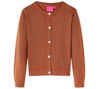 vidaXL Kids' Cardigan Knitted in Chic Cognac - Comfortable Cotton Blended Fabric, Classic Design - Size 104 for 3-4 Years