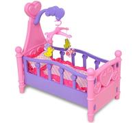 vidaXL Kids Children Playroom Toy Doll Bed Pink and Purple Pretend Role Play