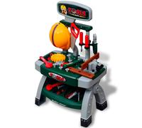 vidaXL Kids Children Playroom Workbench with Tools Green and Grey Pretend vidaX