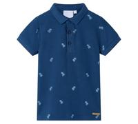 vidaXL Kids' Dark Blue Polo Shirt with Palm Tree Design - 100% Cotton Casual Tee, Size 116 for Ages 5-6