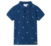 vidaXL Kids' Dark Blue Polo Shirt with Palm Tree Design - 100% Cotton Casual Tee, Size 116 for Ages 5-6