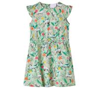 vidaXL Kids' Dress with Flying Sleeves Dress Unicorn and Plant Print Light Khaki 92