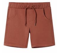 vidaXL Kids' Elastic Waist Brown Shorts - 95% Cotton Blend with Pockets, Comfy Drawstring Waistband - Size 92 for 1.5-2 Yrs