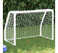 vidaXL Kids' Football Goals 2 pcs with Ball White 64x35x48 cm Metal