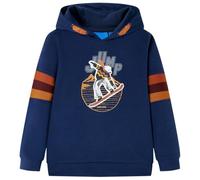 vidaXL Kids' Hooded Sweatshirt Children Pullover Hoodie Bear and Skateboad Print Navy