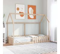 vidaXL Kids' House Bed Frame without Mattress 90x190 cm Single Solid Wood Pine (850692), Brown