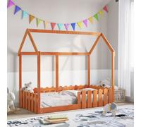 vidaXL Kids' House Bed Frame without Mattress Wax Brown 80x160 cm