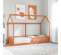 vidaXL Kids' House Bed Frame without Mattress Wax Brown 80x200 cm